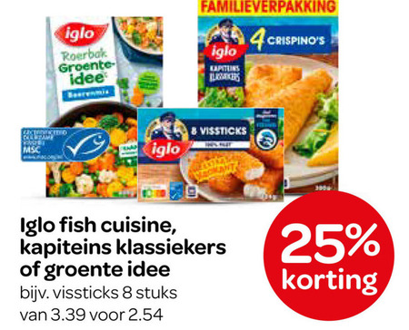 Iglo   vissticks folder aanbieding bij  Spar - details