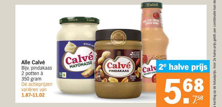 Calve   pindakaas, mayonaise folder aanbieding bij  Albert Heijn - details