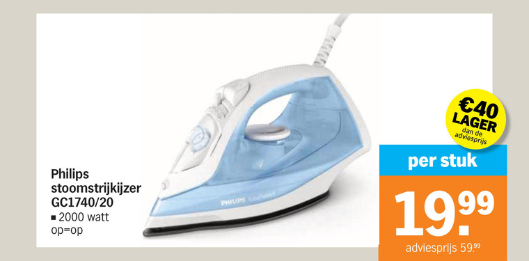 Philips   stoomstrijkijzer folder aanbieding bij  Albert&nbsp;Heijn - details