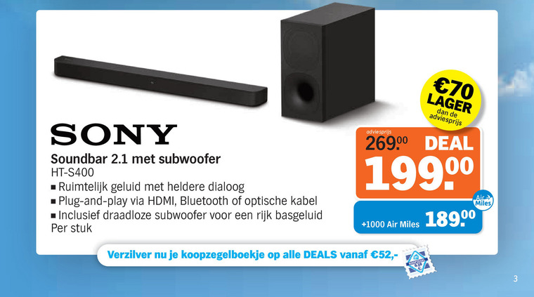 Sony   soundbar folder aanbieding bij  Albert&nbsp;Heijn - details