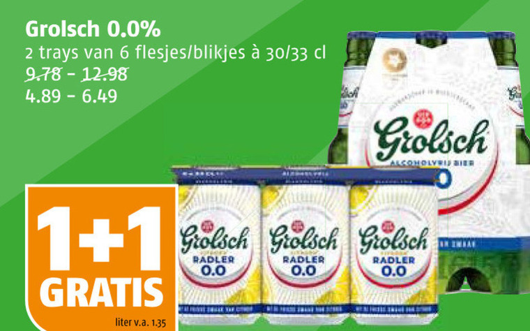 Grolsch   alcoholvrij bier folder aanbieding bij  Poiesz - details