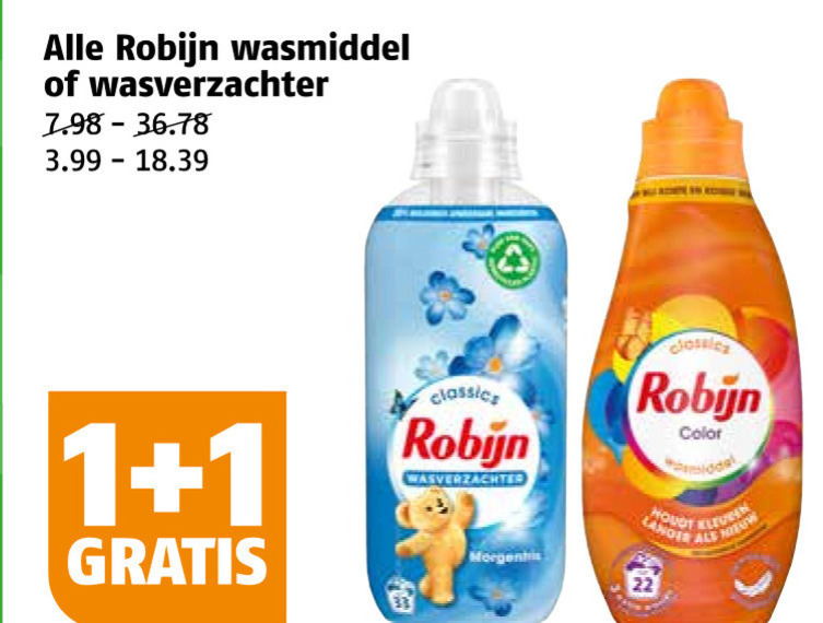 Robijn   wasmiddel, wasverzachter folder aanbieding bij  Poiesz - details
