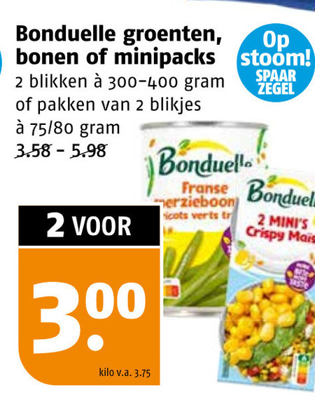 Bonduelle   groenteconserven folder aanbieding bij  Poiesz - details