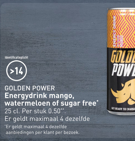 Golden Power   energiedrank folder aanbieding bij  Aldi - details