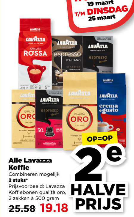 Lavazza   koffiebonen, koffiecups folder aanbieding bij  Plus - details