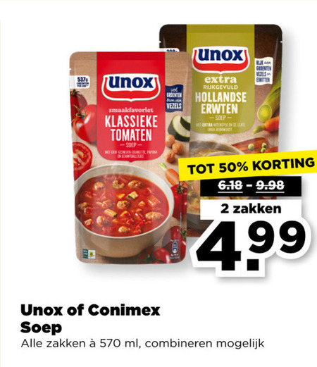 Unox   soep folder aanbieding bij  Plus - details