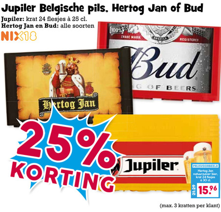 Jupiler   blikje bier, krat bier folder aanbieding bij  Boons Markt - details
