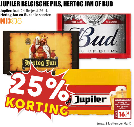 Hertog Jan   krat bier, blikje bier folder aanbieding bij  MCD Supermarkt Basis - details