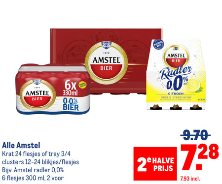 Amstel   krat bier, blikje bier folder aanbieding bij  Makro - details