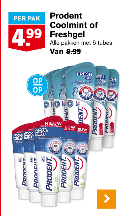 Prodent   tandpasta folder aanbieding bij  Hoogvliet - details