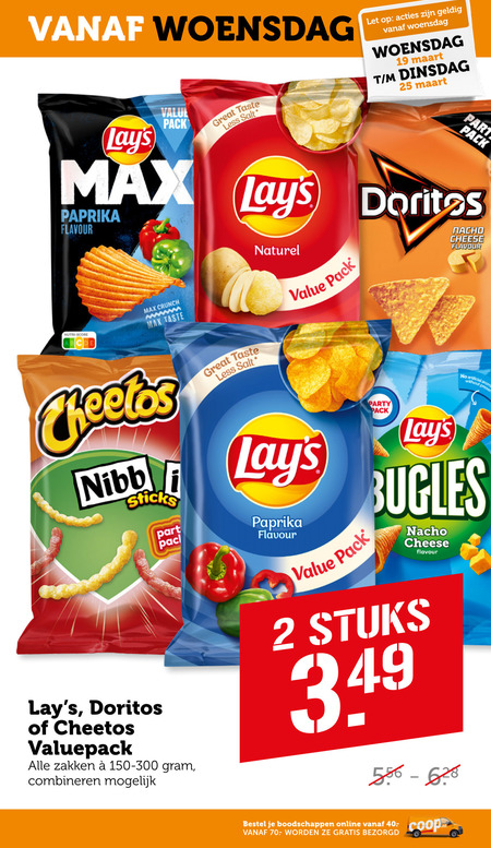 Doritos   zoutje, chips folder aanbieding bij  Coop - details