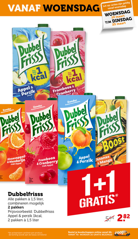 Dubbelfrisss   fruitdrank folder aanbieding bij  Coop - details