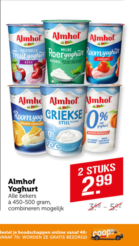 Almhof   vruchtenyoghurt folder aanbieding bij  Coop - details