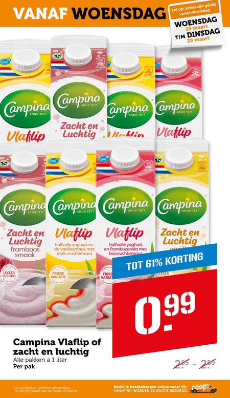 Campina   vla folder aanbieding bij  Coop - details