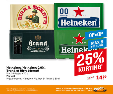 Heineken 0.0   krat bier folder aanbieding bij  Coop - details