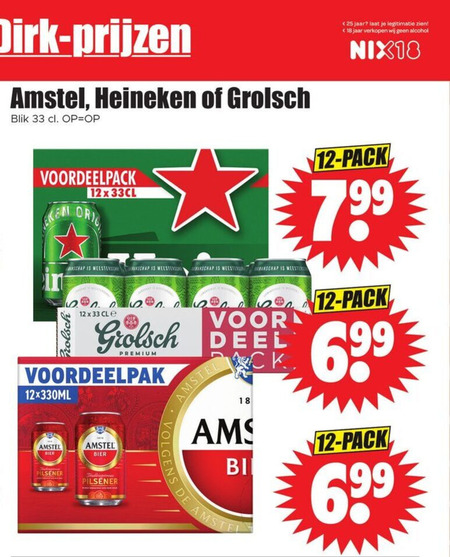 Heineken   blikje bier folder aanbieding bij  Dirk - details