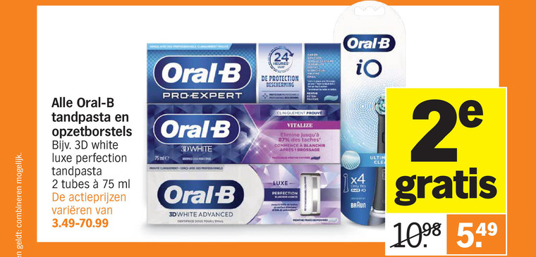 Oral-B   opzetborstel, tandpasta folder aanbieding bij  Albert Heijn - details