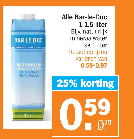 Bar le Duc   mineraalwater folder aanbieding bij  Albert Heijn - details