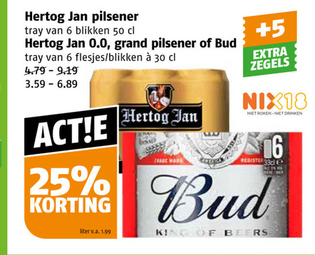 Bud   blikje bier folder aanbieding bij  Poiesz - details