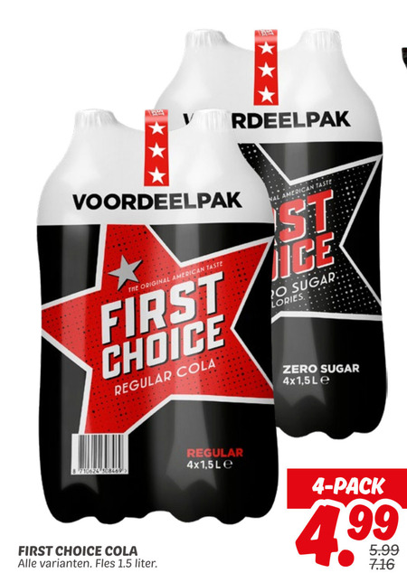 First Choice   cola folder aanbieding bij  Dekamarkt - details