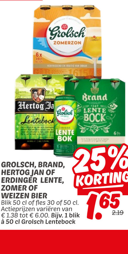 Grolsch   lentebokbier folder aanbieding bij  Dekamarkt - details