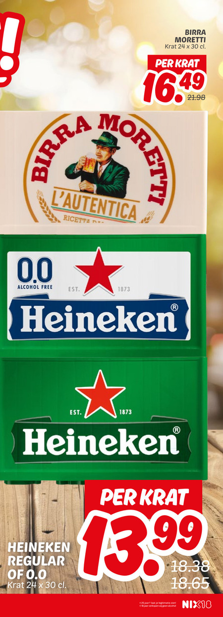 Birra Moretti   krat bier folder aanbieding bij  Dekamarkt - details