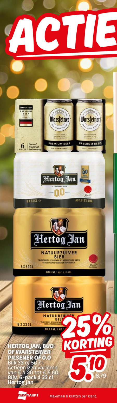 Bud   blikje bier folder aanbieding bij  Dekamarkt - details