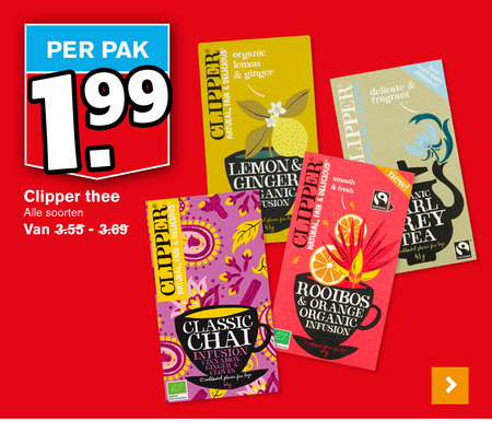 Clipper   thee folder aanbieding bij  Hoogvliet - details