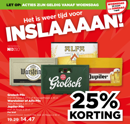 Grolsch   krat bier folder aanbieding bij  Plus - details
