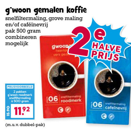 Gwoon   koffie folder aanbieding bij  Boons Markt - details