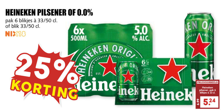 Heineken   blikje bier folder aanbieding bij  MCD Supermarkt Basis - details