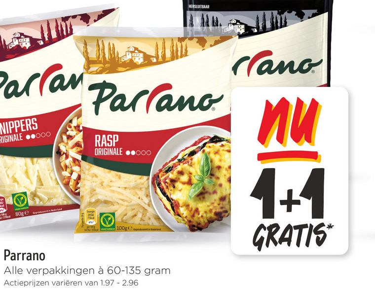 Parrano   geraspte kaas folder aanbieding bij  Jumbo - details