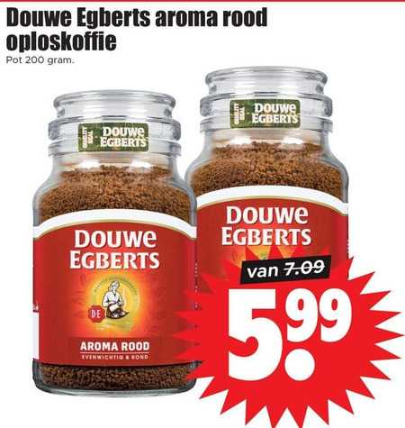 Douwe Egberts   oploskoffie folder aanbieding bij  Dirk - details