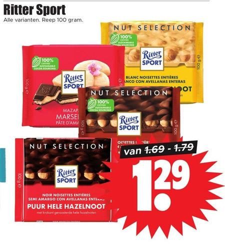 Ritter Sport   chocolade folder aanbieding bij  Dirk - details