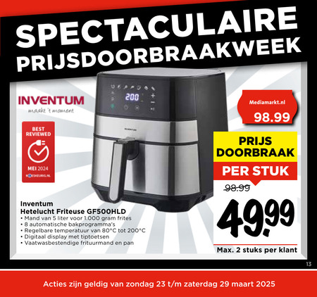 Inventum   friteuse folder aanbieding bij  Vomar - details