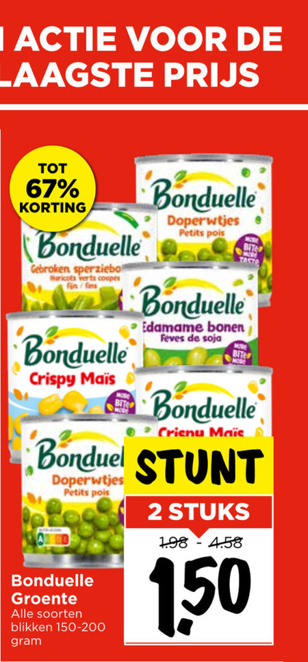 Bonduelle   groenteconserven folder aanbieding bij  Vomar - details