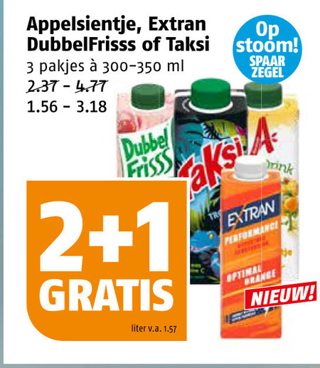 Dubbelfrisss   fruitdrank folder aanbieding bij  Poiesz - details