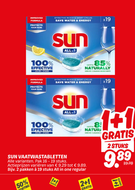 Sun   vaatwasmiddel folder aanbieding bij  Dekamarkt - details