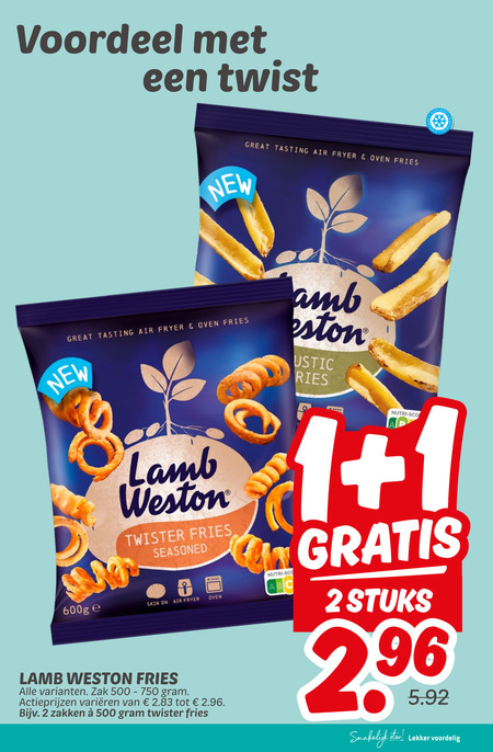 Lamb and Weston   patat folder aanbieding bij  Dekamarkt - details