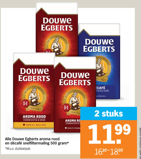 Douwe Egberts   koffie folder aanbieding bij  Albert Heijn - details