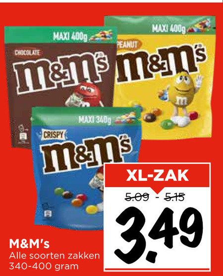 M en Ms   chocoladepindas, chocolade folder aanbieding bij  Vomar - details