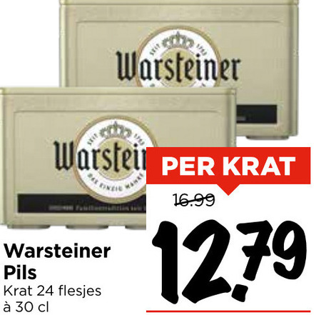 Warsteiner   krat bier folder aanbieding bij  Vomar - details