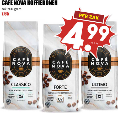 Cafe Nova   koffiebonen folder aanbieding bij  MCD&nbsp;Supermarkt&nbsp;Basis - details