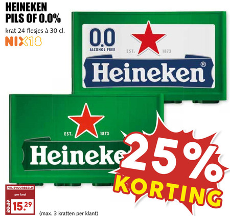Heineken 0.0   krat bier folder aanbieding bij  MCD Supermarkt Basis - details
