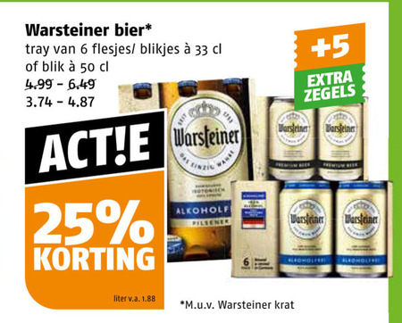 Warsteiner   blikje bier folder aanbieding bij  Poiesz - details
