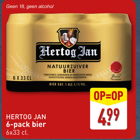 Hertog Jan   blikje bier folder aanbieding bij  Aldi - details