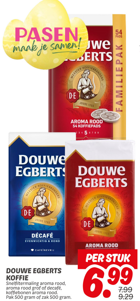 Douwe Egberts   koffiepad, koffiebonen folder aanbieding bij  Dekamarkt - details