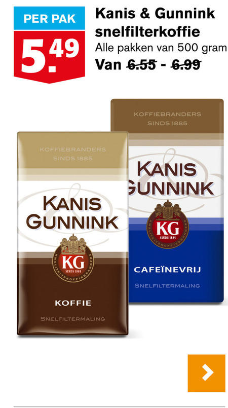 Kanis en Gunnink   koffie folder aanbieding bij  Hoogvliet - details