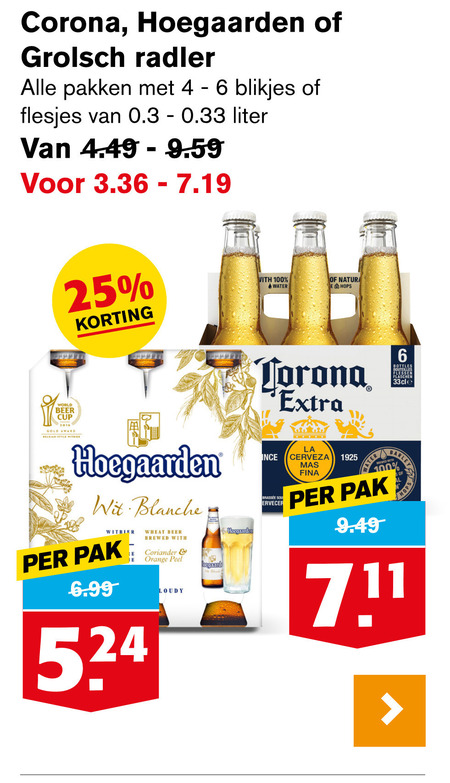 Corona   witbier, speciaalbier folder aanbieding bij  Hoogvliet - details