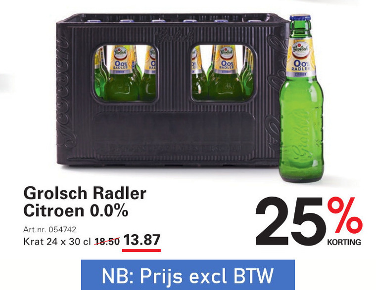 Grolsch   radler bier folder aanbieding bij  Sligro - details